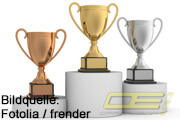 Pokale, Medaillen und Gewinne für Siegerehrung der Firmenolympiade